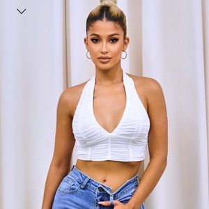 White halter top